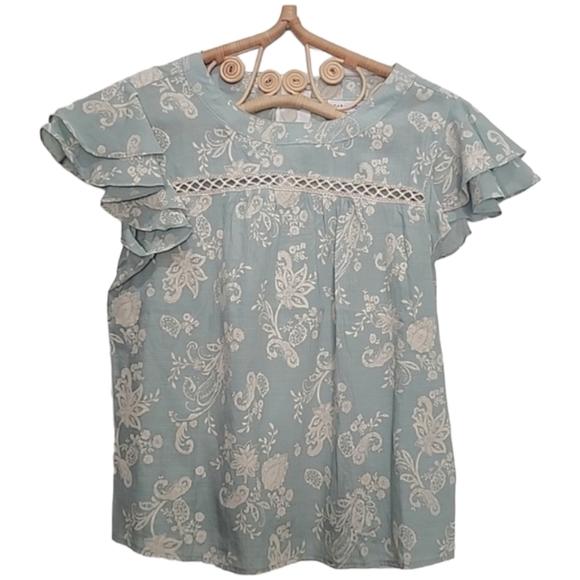 Sara Michelle Tops - ⭐️Sara Michelle mint green floral top size PS